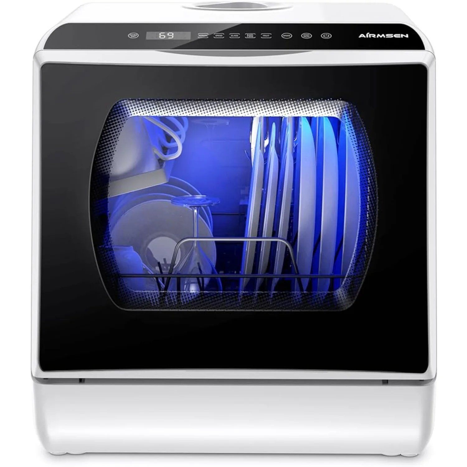 

Портативная настольная посудомоечная машина TDQR03, компактная мини-посудомоечная машина с 5-литровым встроенным резервуаром для воды и функцией сушки на воздухе, 5 стирок