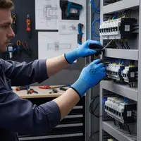 1 paire de gants isolants bleus pour électriciens, haute élasticité, résistance à la tension 1000V, gants de protection de sécurité pour travaux électriques 2