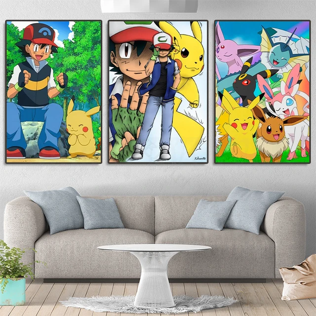 Peinture à l'huile numérique japonaise classique Anime Pokemon Pikachu  bricolage peint à la main toile peinture par numéro décoration de la maison  cadeau - AliExpress