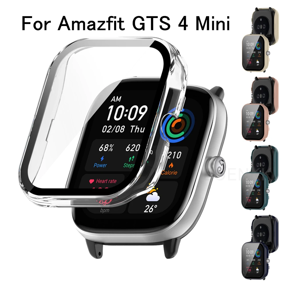 

Screen Protective Case For Huami Amazfit GTS 4 Mini Protector Cover PC+9H Tempered Glass Shell Bumper For Amazfit GTS4 Mini