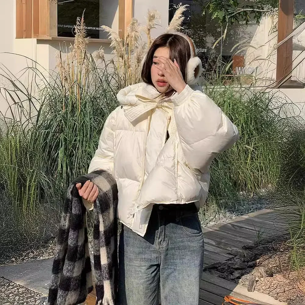 Chic Winter Cotton Coat Cropped Jackets Women Warm Design