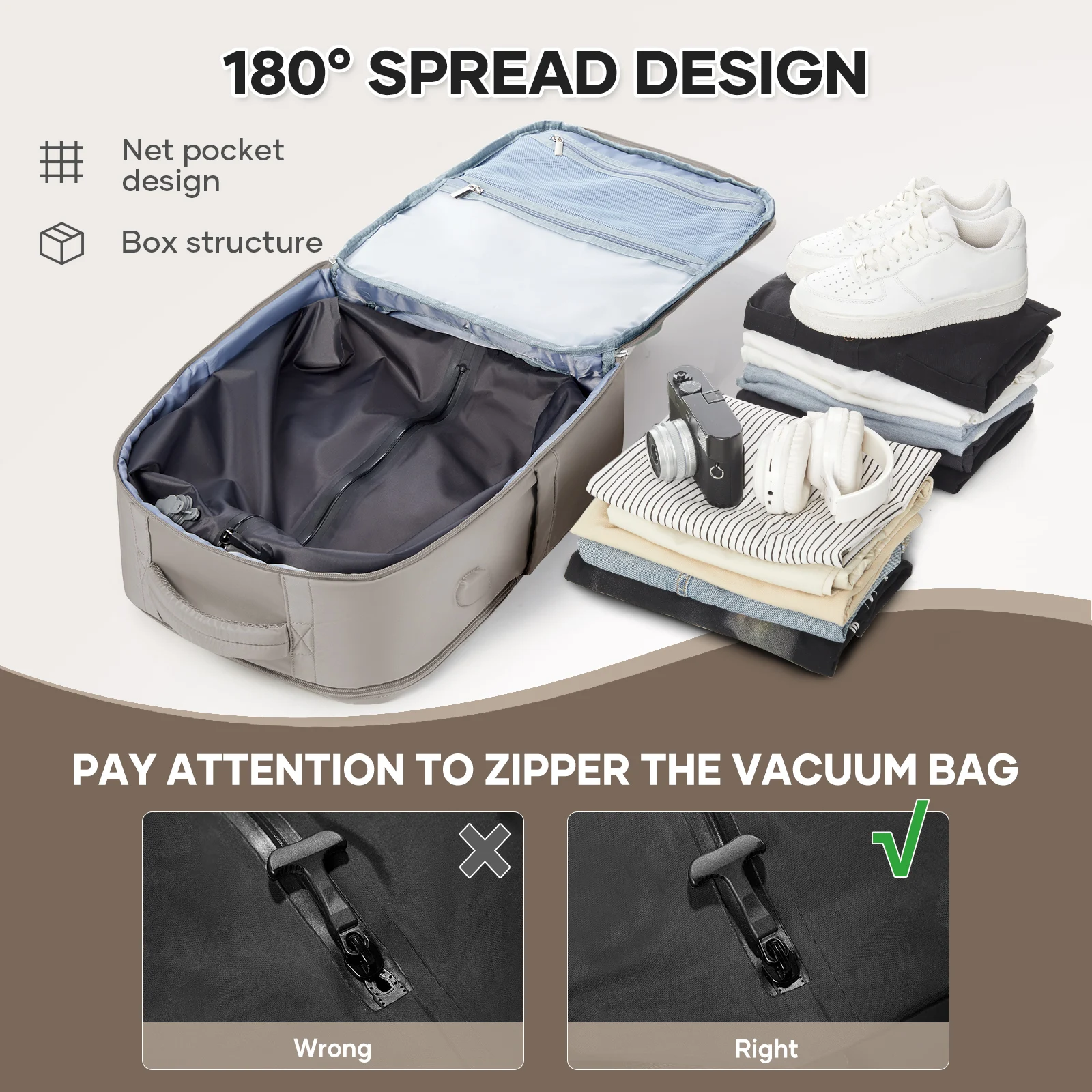 Large Capacity Hiking Backpack with Vacuum Compression Compartment, Durable Nylon, Ideal for Women Travel Backpack, Air Backpack