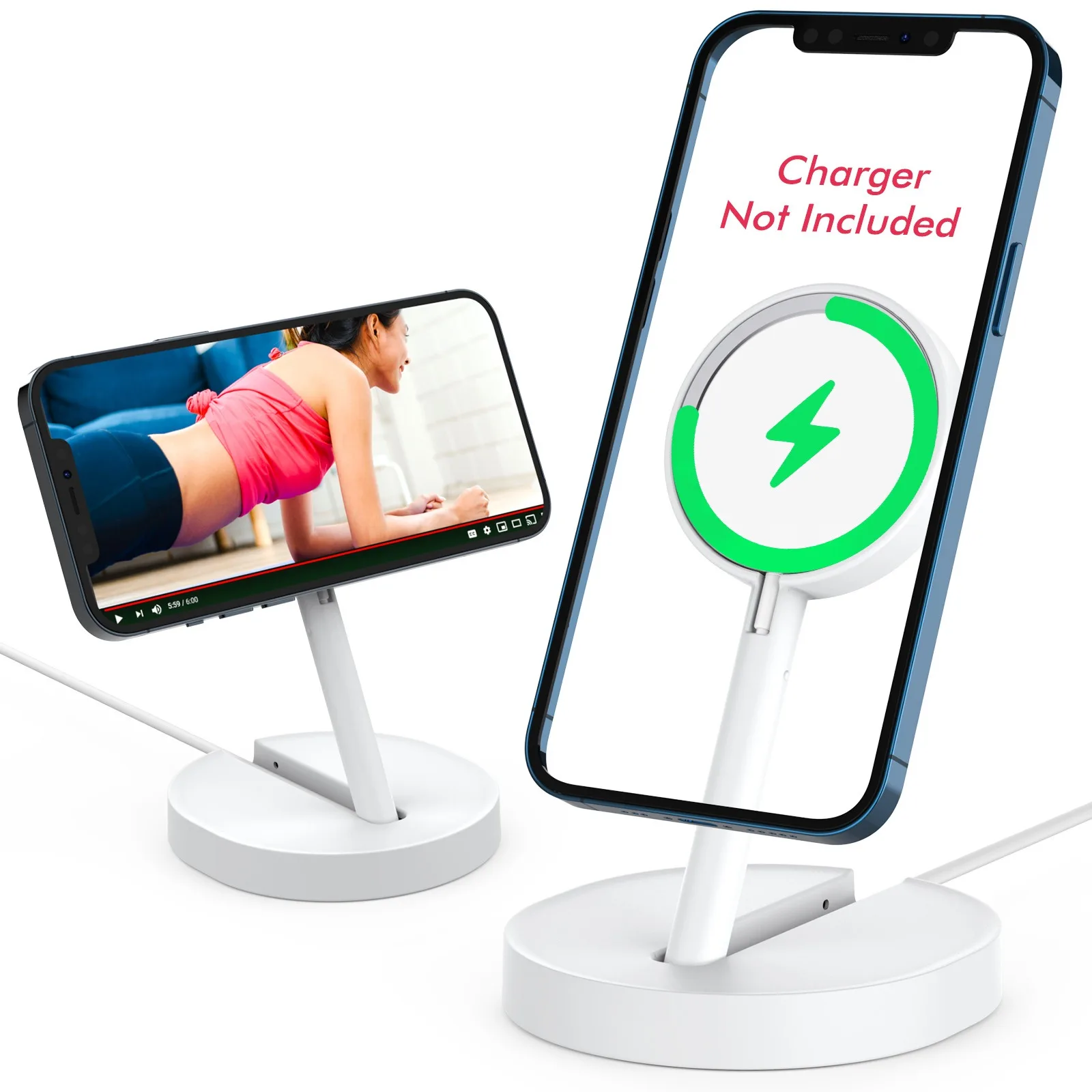 휴대 전화에 적합 MagSafe 충전 헤드 보관 스탠드 ABS 접이식 플라스틱 보관 베이스 미끄럼 방지 고무