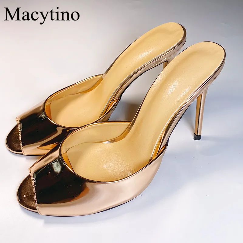 Open Toe Design Ladies High Heel Slippers Round Toe Stiletto High Heel Slippers Fashion Party High Heel Slippers