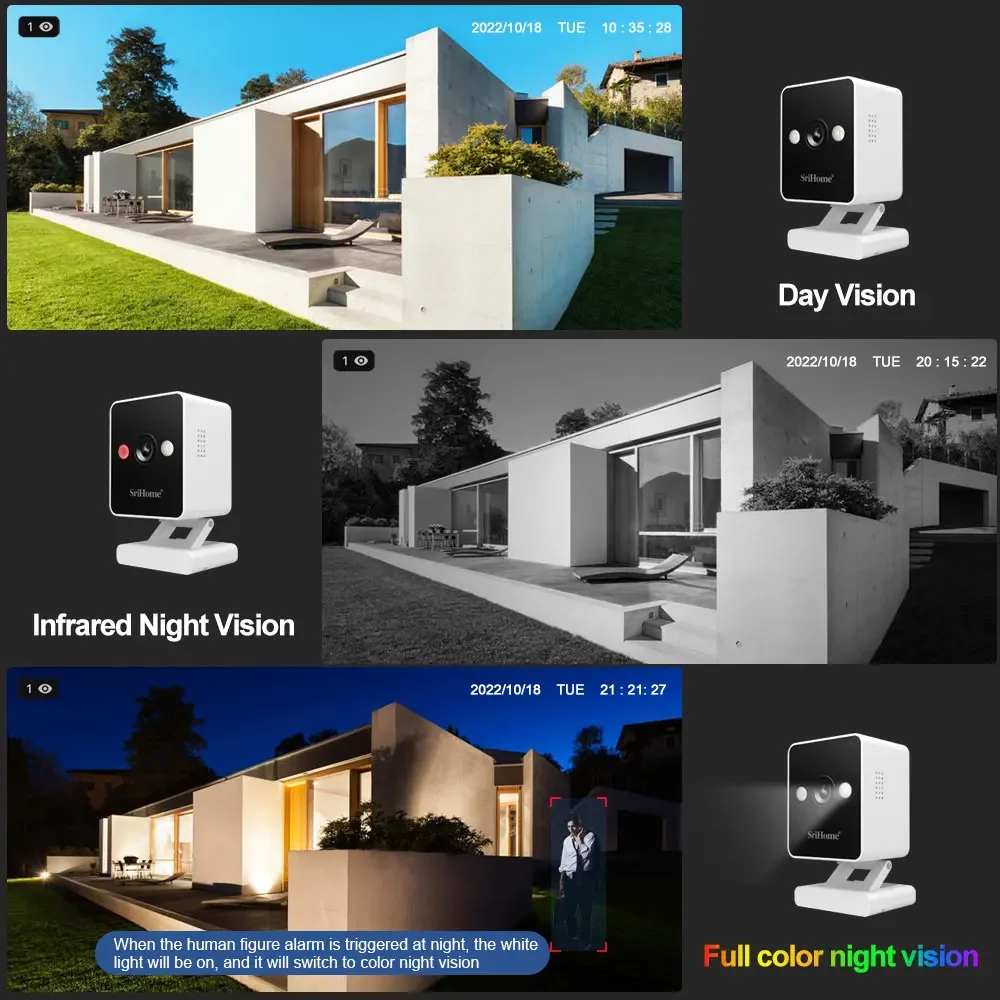 Srihome 8CH NVR Recorder Set 2MP WiFi CCTV Camera Security System Kit P2P Outdoor Wireless IP Cameras Video Surveillance System