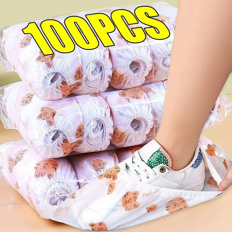 Disposable Shoe Covers Cute Foot Booties Shoe Coverings Non Slip Boot Covers for Indoor Outdoor Home Workplace 20/100Pcs shoe covers,disposable shoe covers