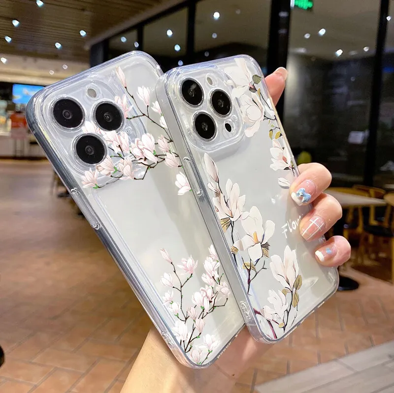 Vintage Floral TPU Phone Case - Retro Flower Design