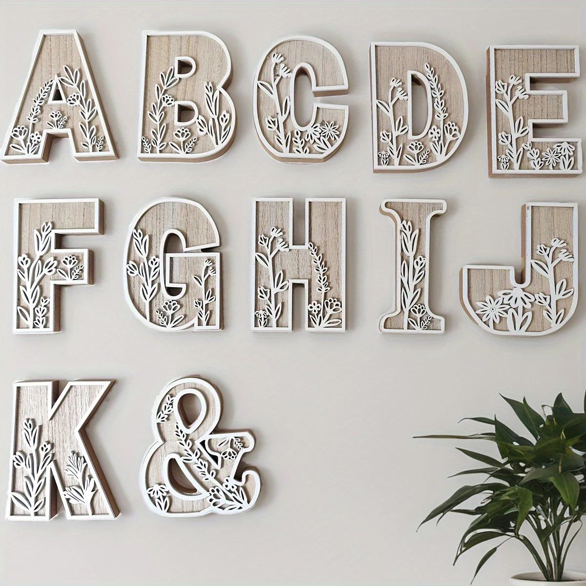 Wooden Letter Decor 1pcs A-Z Alphabet Carved Ornaments Table Wall I LOVE YOU Handcraft DIY Home Decor