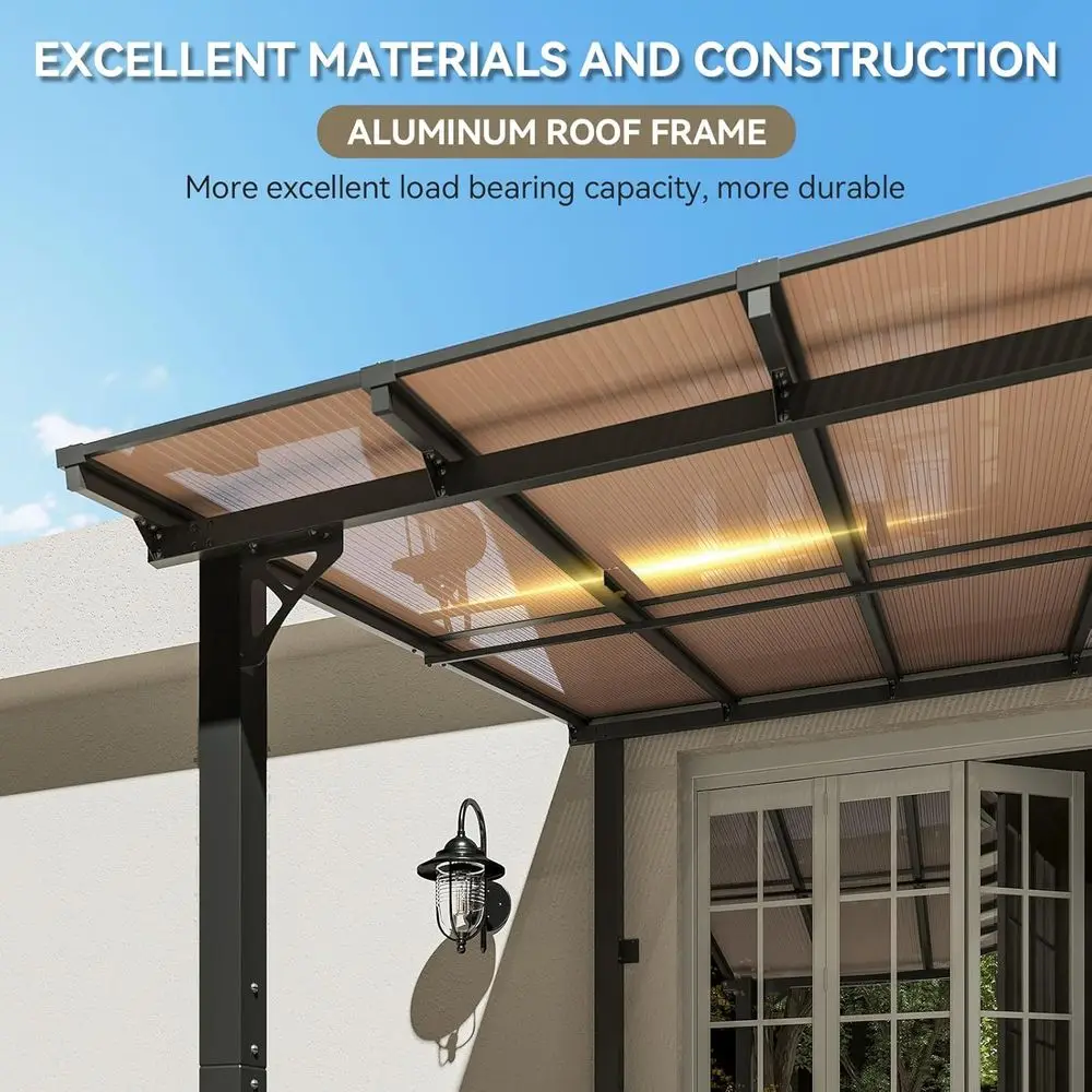 20' x 10' Patio Gazebo with Wall-Mounted Awnings for Backyard Decks 6