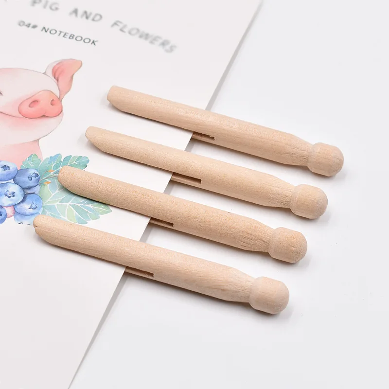 

500Pcs/Lot Portable Dolly Style Small Clip Accessory Clothes Peg Traditional Wooden Craft Laundry Household Practical Washing