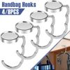 4/8Pcs Handbag Hooks Folding Metal Table Bag Holders Portable Purse Hangers Unique Parts Accessories Multipurpose Non-Slip Hooks 1