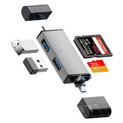 Multifunctional 7 - in - 1 USB Card Reader and Type C Adapter (7 In 1)