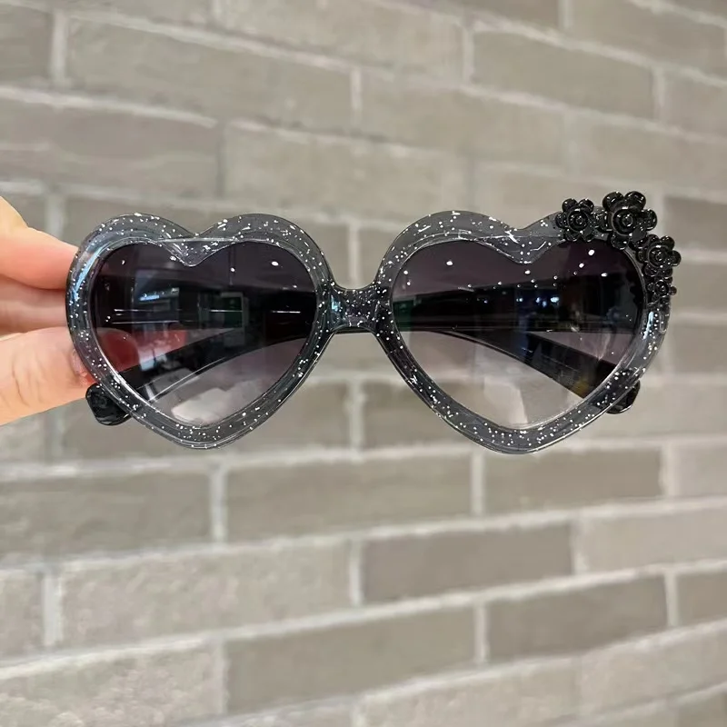 New Transparent Children's Sunglasses Peach Heart Children Sunglasses Flower Fashion Trend Children's