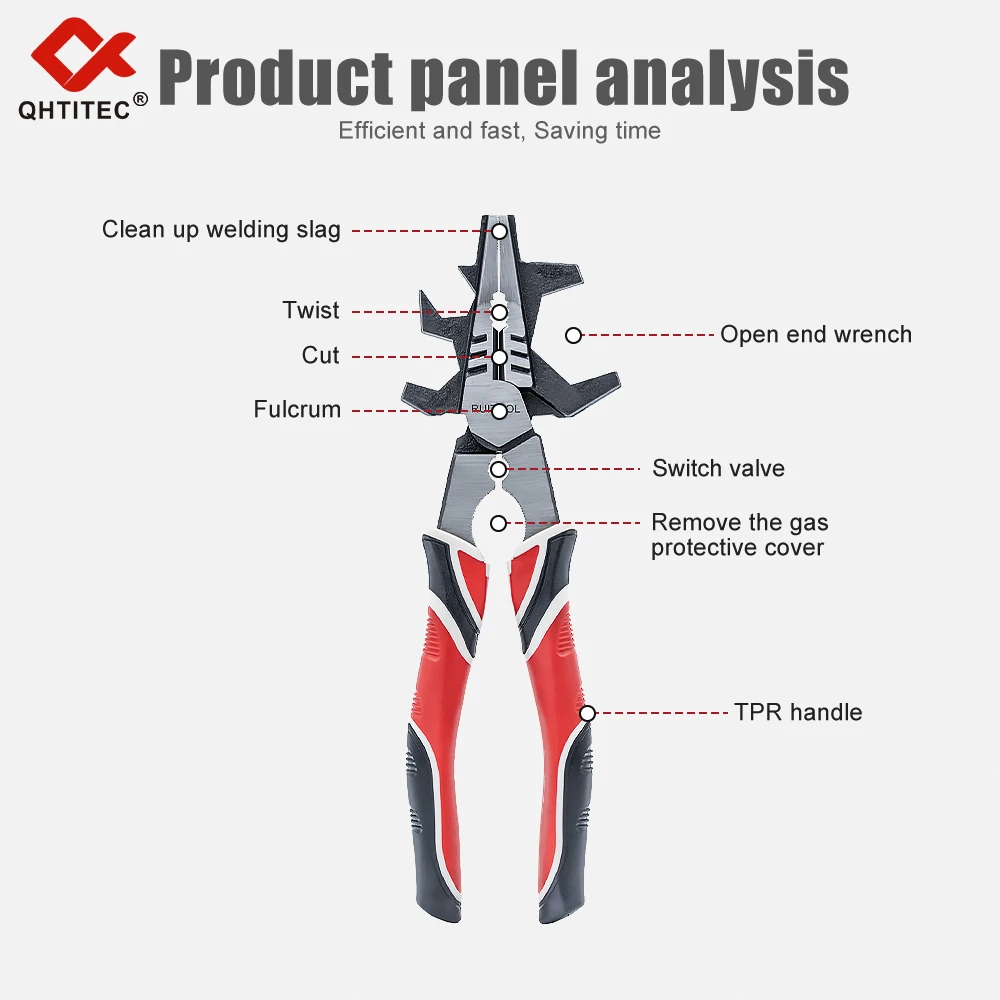 Multipurpose Industrial Grade Multifunctional Welding Pliers Wire Cutting Spring Loaded Installation Disassembly Wire Cutting