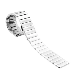 Sleek Stainless Steel Watch Band with Butterfly Clasp - Quick Release Bracelet - 22mm (Silver)