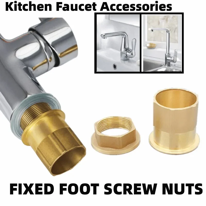 

Copper Kitchen Sink Hot Cold Base Fixed Foot Screw Nut 32mm Countertop Mount Screw Fixing Seat for Basin Pipe Repair Accessories