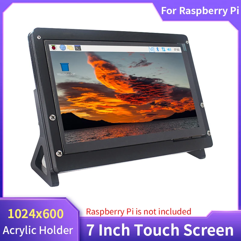 

Raspberry Pi 7 Inch Touch Screen 1024x600 HDMI-compatible LCD Display Optional Acrylic Holde for Raspberry Pi Orange Pi PC