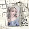 Card Holder Acrylic Clear Dual Slot Elastic Keychain Protector for ID Access Transit Badge Meal Cards 2