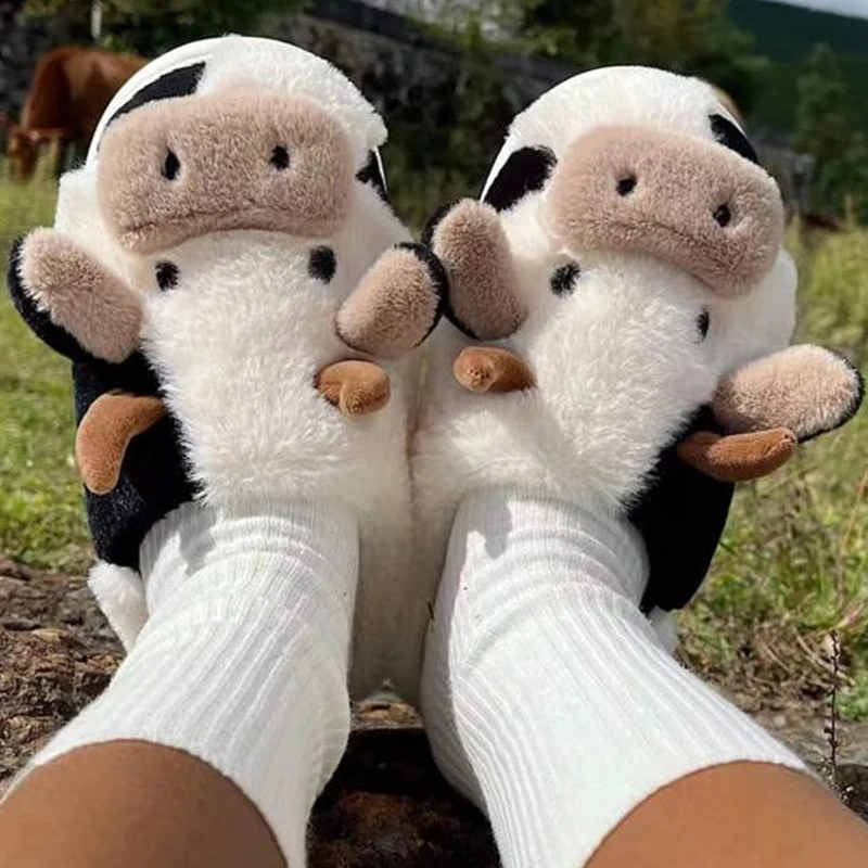 Slippers Women Winter Cow Slipper Women Cute Animal Cute Cow Animal