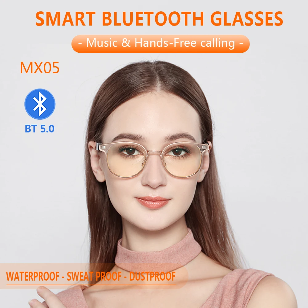 Bluetooth Smart Glasses Men and Women Wireless Call Headset Glasses Anti-blue Light Suitable for Game Meetings Travel Driving