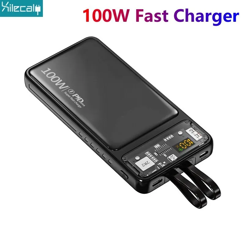 

Power Bank 20000mah Portable Charger 22.5W PD20W Fast Charging Powerbank With Cables External Battery For iPhone Xiaomi Samsung