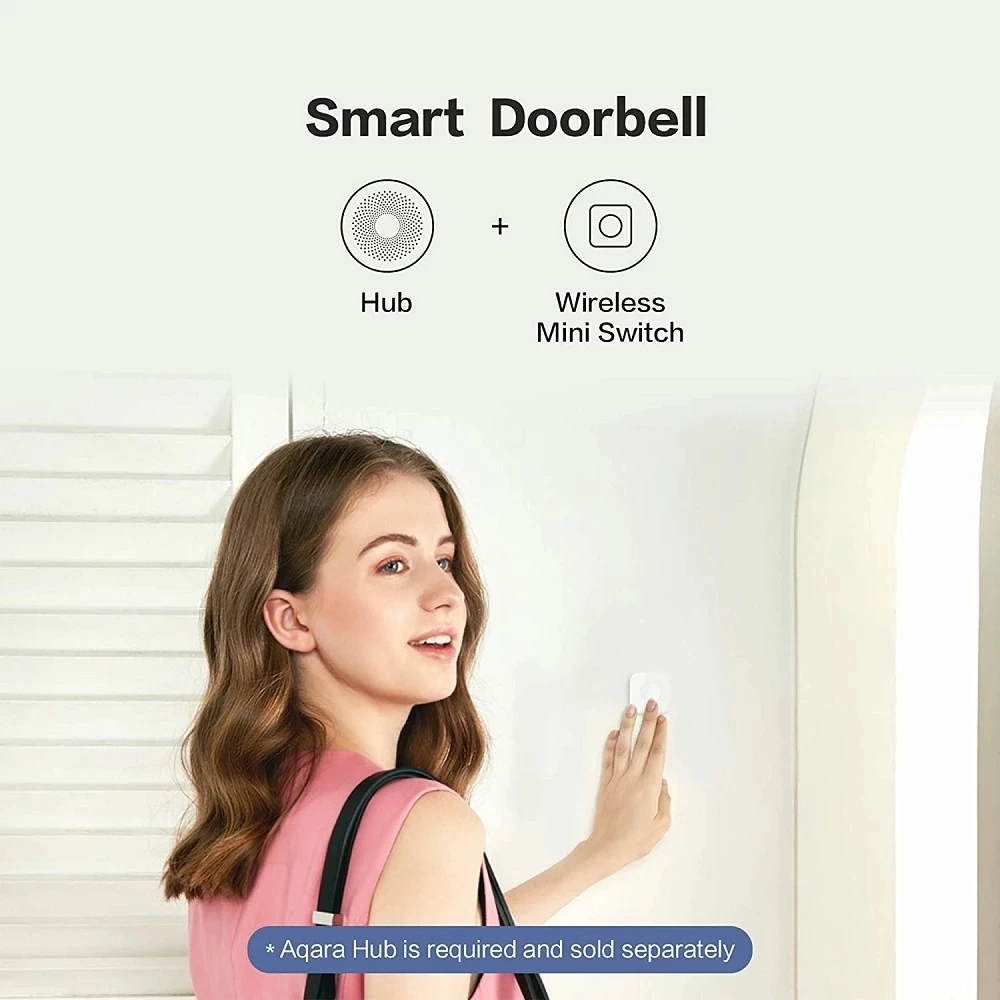 Aqara wireless mini switch Zigbee connection 3-way control button for smart home devices compatible for Mi Home APP smart switch wireless remote controller smart button pusher smart universal remote control bluetooth voice remote control