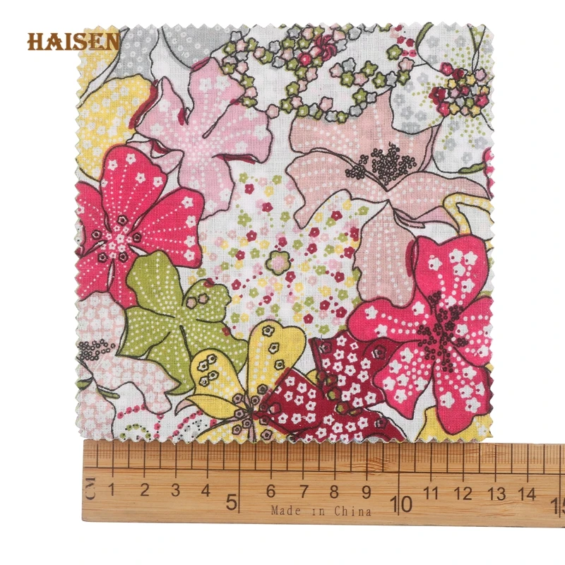 Haisen,Random Mix Color Printed Thin Cotton Fabric Patchwork,Square Low Density Cloth Set For Quilting&Sewing Material 13*13cm