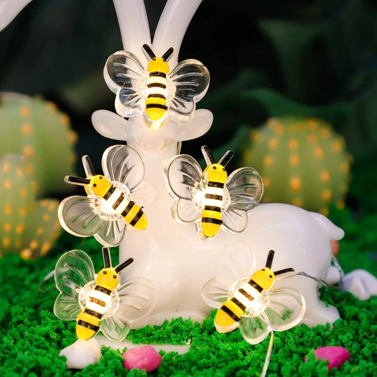 Bee-Themed Battery Operated String Lights for Indoor and Outdoor Decoration