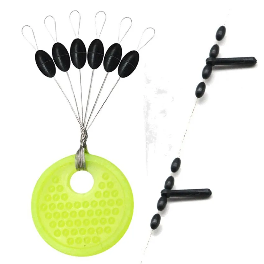 Fishing Accessories Fishing Rod 60pcs 10Group Resistance Space Beans Rubber Vertical Beans Carp Fishing Tackle