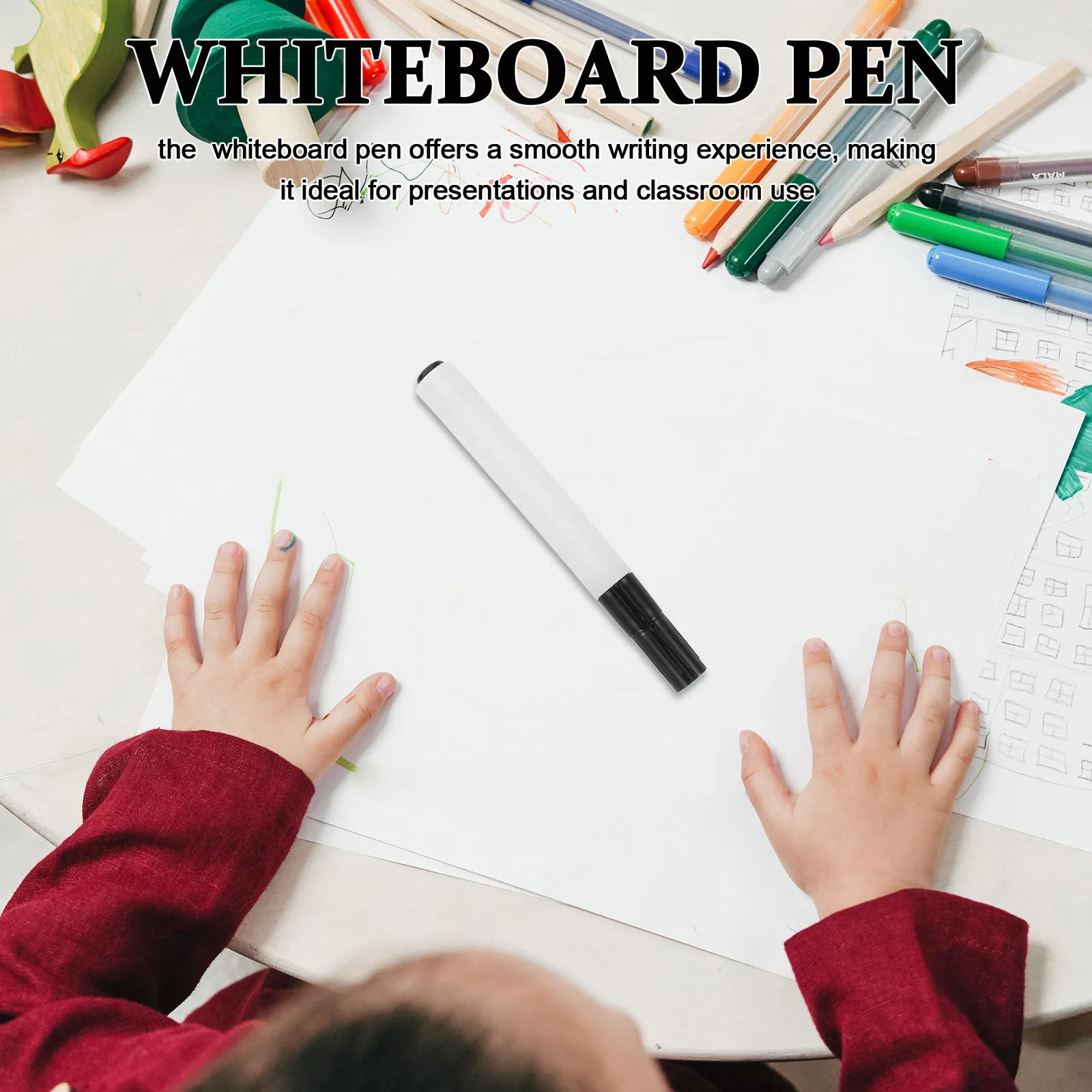 10개입 칠판펜 빈 쉘 리필 가능 드라이 이레이즈 마커 화이트보드 유리창용 가는 팁 간편 세척 가정용