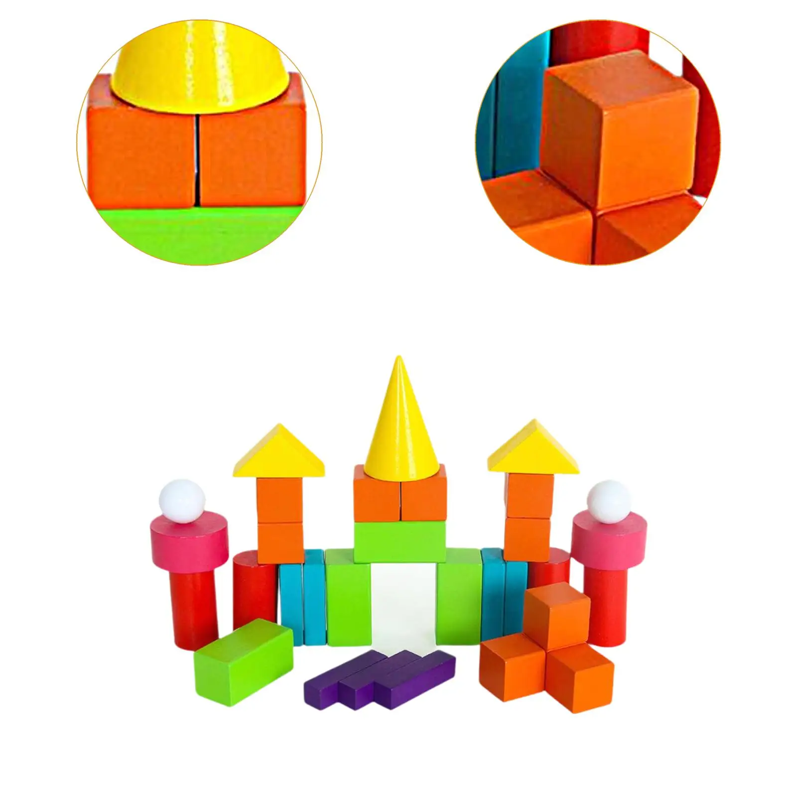 16 pieces 3D Shapes Geometric Solids Wooden Montessori Toys Wood Kids Building Blocks Math Games Toys Blocks