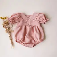Summer Intant Baby Girl Jumpsuit Linen Cotton Baby Girl One-piece Playsuit 6