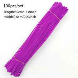 100pcs Colorful Chenille Stems for DIY Craft Projects and Creative Fun (Cyan)