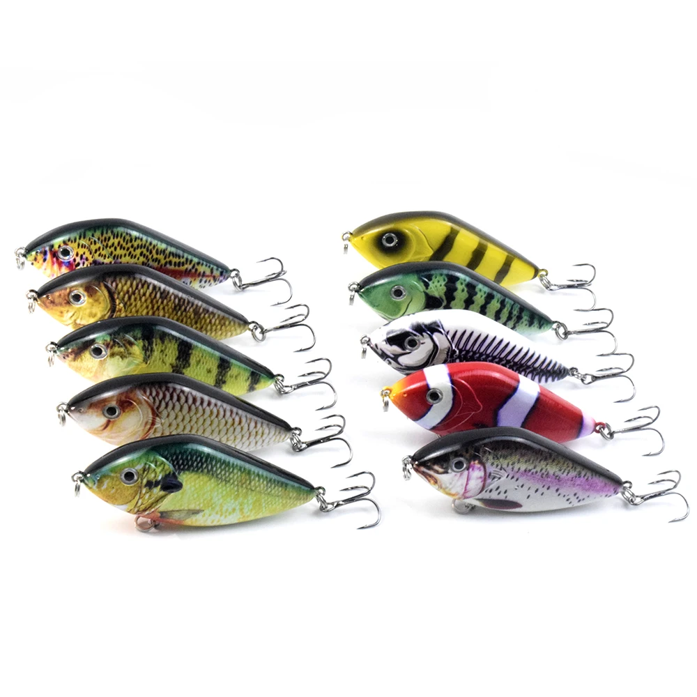 Jerk Bait Fishing Lures 90mm 26g for Musky Pike Suspending Swim Actions  With Nickel Treble Hooks 3D Eyes