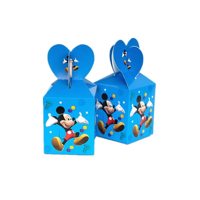 thumbnail image 1 of Cajas de regalo de papel con dibujos animados para fiestas de cumpleaños de niños, suministros para fiestas de princesas de Frozen, Minnie Mouse, caja de dulces, decoración para baby shower, 1 of 5