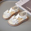 Toddler Girls Sweet T-strap Bowknot Sandals Beach Shoes Kids Princess Sandals 6-15 Years Flats Summer Baby Sandals for Girls 1