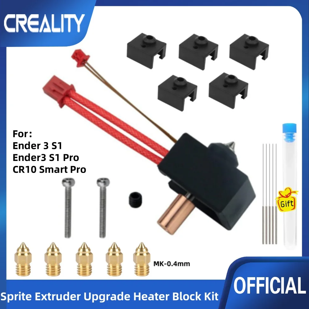 Offizielles Sprite Extruder Upgrade Heizblock-Kit für hohe Temperaturen ℃ Titan-Heatbreak-plattierte Kupferdüse für Ender 3 S1