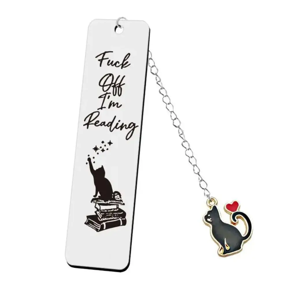 Cartoon Metal Bookmark Stainless Steel Letter Bookmarks for Books Long Chain Cat Pendant Student Stationery Girl School Supplies metal bookmark,bookmarks stationery supplies