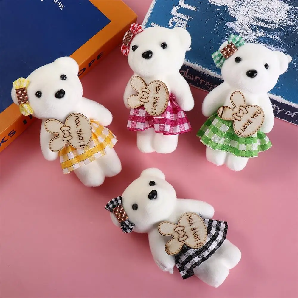 10pcs/bag Kawaii Soft Stuffed Bear Plush Foam Toys 10cm Cartoon Bouquet Doll Mini Bear Doll Toy Small Gift