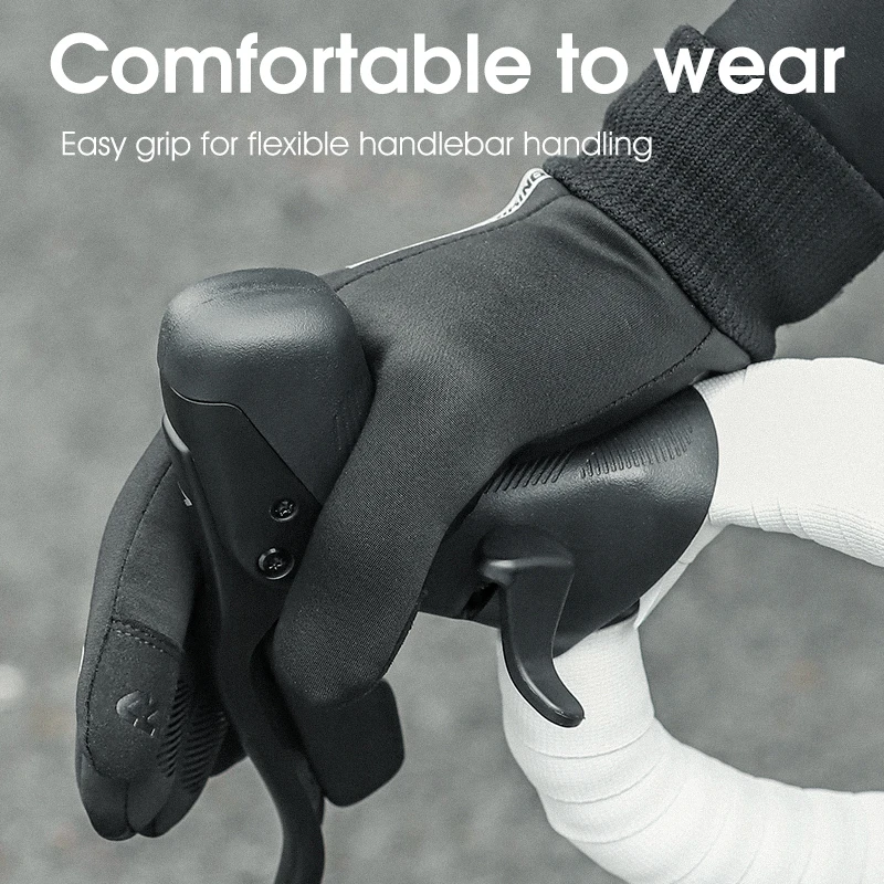 WEST BIKING Winter Men Thermal Gloves  Cycling Windproof Full FingerGloves Touch Screen Fleece MTB Road Bike Warm Sport Gear 3