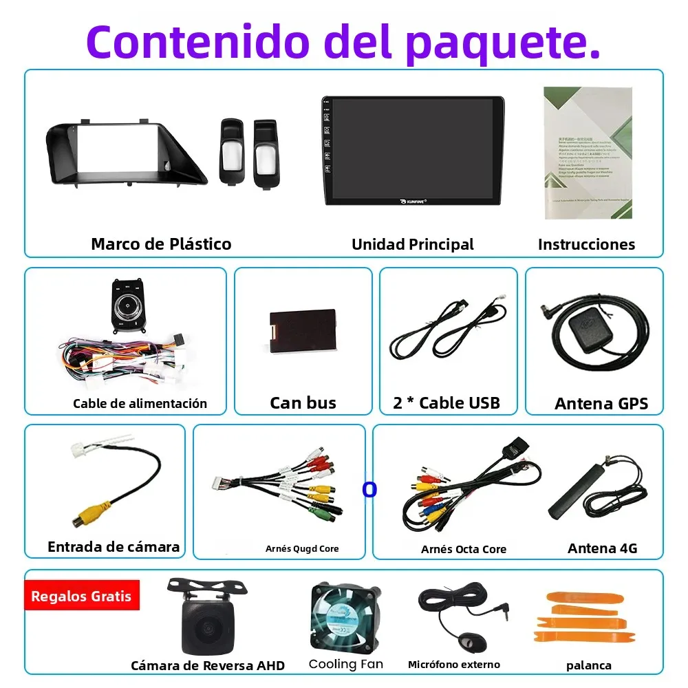 Radio Android para Auto Lexus RX270 2009-2014, Estéreo 2Din Octa Core, Reproductor con Navegación GPS, Pantalla IPS, Carplay, Android Auto 3