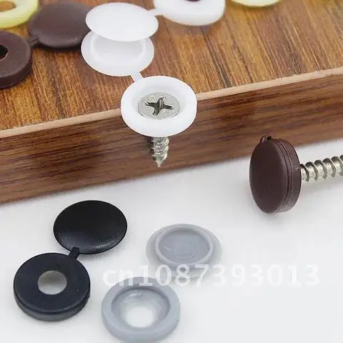 

100pcs Plastic Button Screw Cover Fold Caps For Car Furniture M4M5 Self-tapping Decorative Cover Prevent Dust Hardware Screw Cap