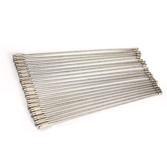 40/20pcs 150 מ "מ חוט נירוסטה חוט מפתח טבעת כבל מפתח טבעת חוט מקלדת כבל מקלדת לולאה בורג מנעול בורג gadgt diy כלי יד ביד