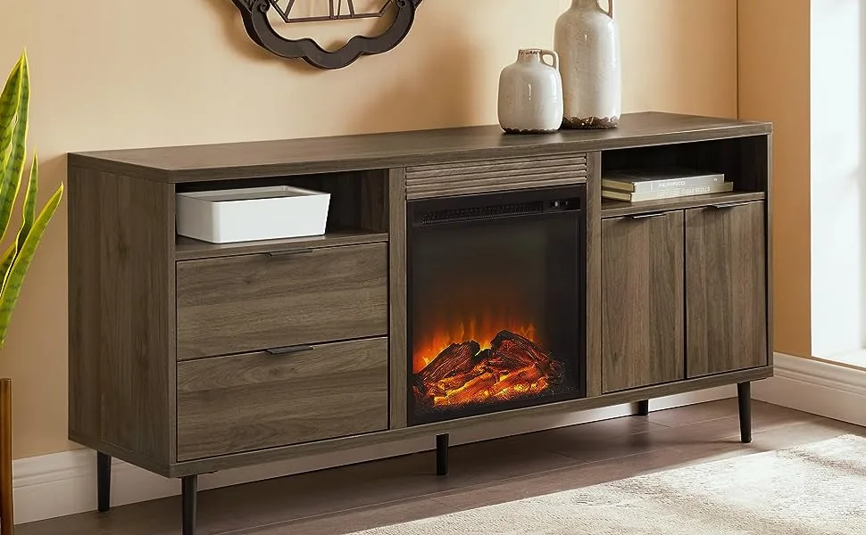 entertainment center tv stand for 65+ inch tv fireplace tv corner wood modern cabinet with storage