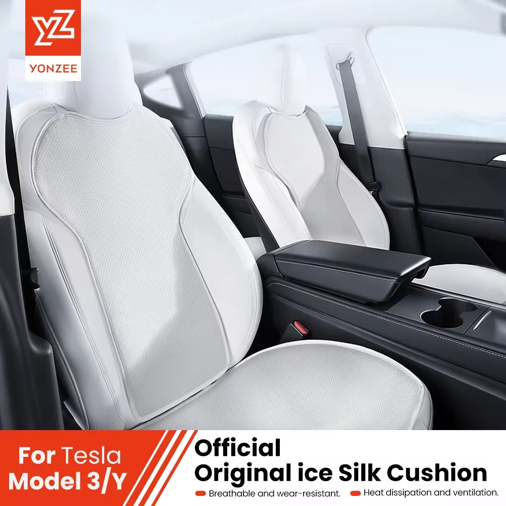YZ For Tesla Model 3Y Highland Juniper 2021-2026 Seat Cover New Ice shreds Cushion Breathable Sweatproof Four Seasons Seat Cover