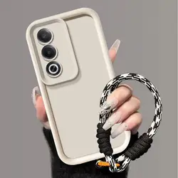 Elegant Weaving Lanyard Matte Case - Skin Feel Shockproof Protection for OPPO k12x (Bzgstyjt white)