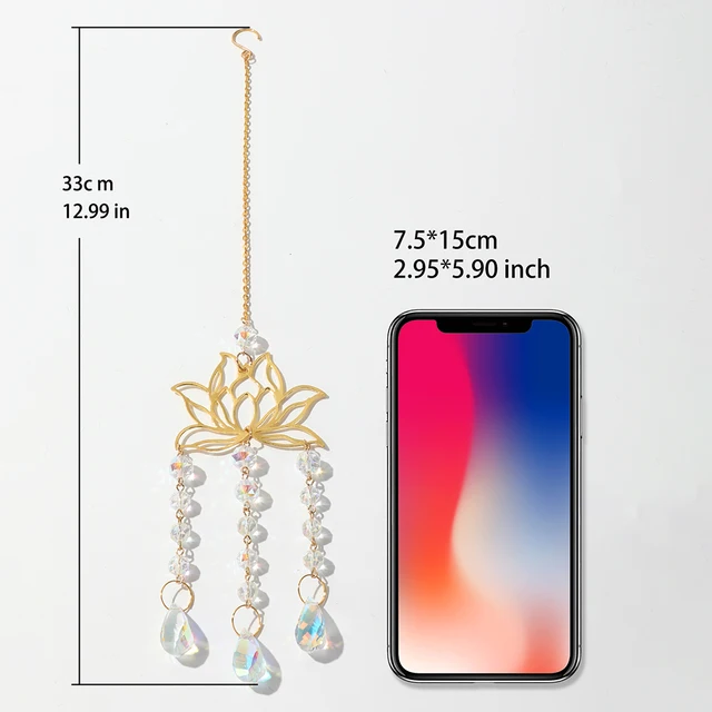 Lotus Crystal Suncatcher Car Sun Fogó Ólomüveg Ablak Függő Szivárványkészítő Prizma Autó Tükör Kerti Kristály Dekoráció Ajándék - Image 6