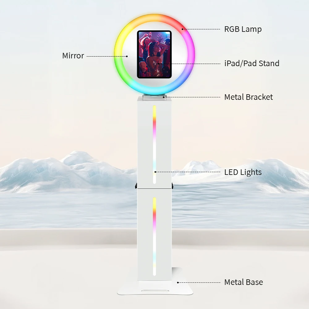 LED Photo Booth Machines Selfie For iPad 12.9inch 3rd 4th 5th 6th For Party Birthday Events Portable Photobooth 2