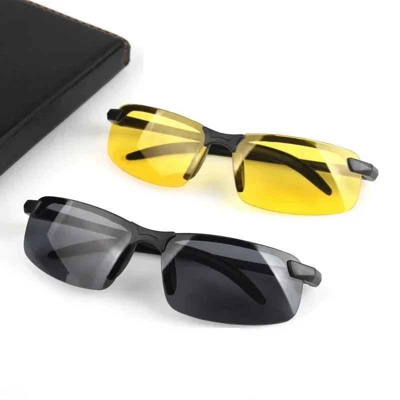Night Vision Sunglasses Men Driving Yellow PC Frame Anti Glare Outdoor