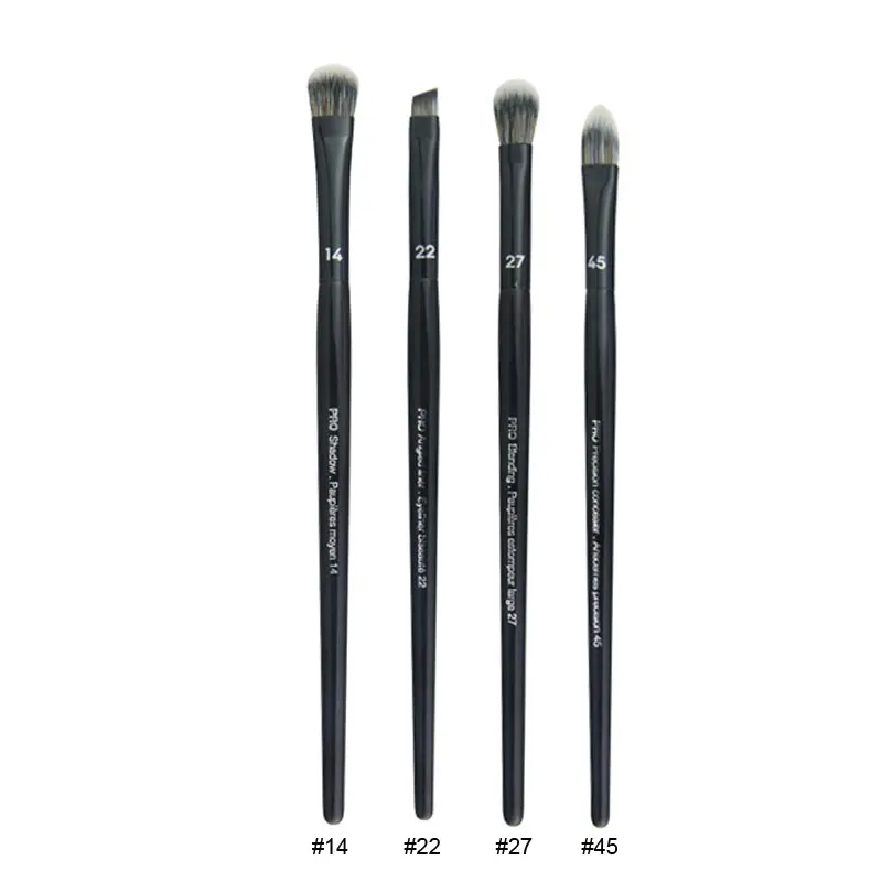 4pcs/set Black Pro shadow Makeup brushes set Eye Contour Make up brush kit shadow crease highlight eyelash roller brow tools